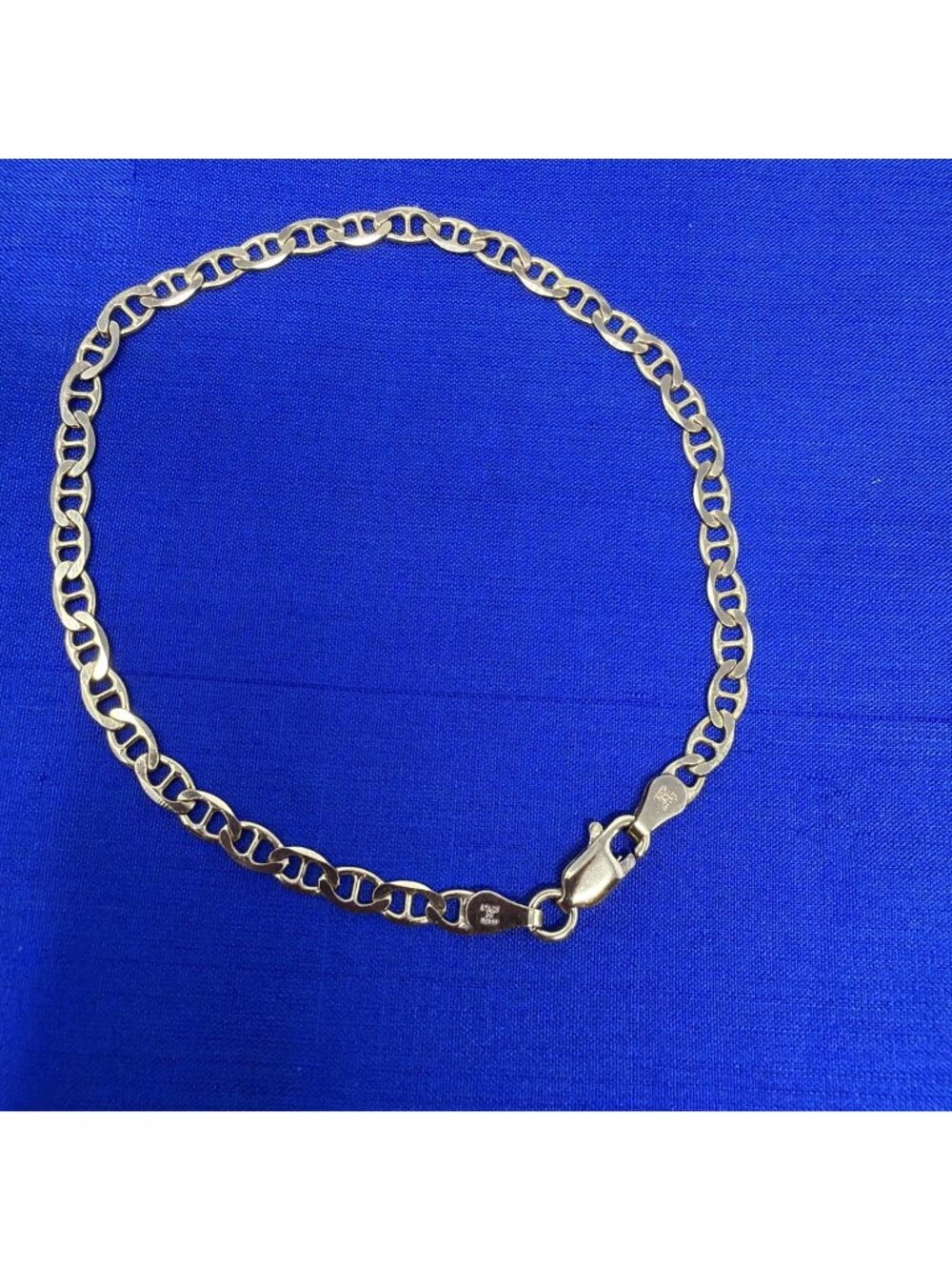 Milor 925 Gold Vermeil Sterling Silver 7.75" Mariner Anchor Chain Bracelet ~3.1g